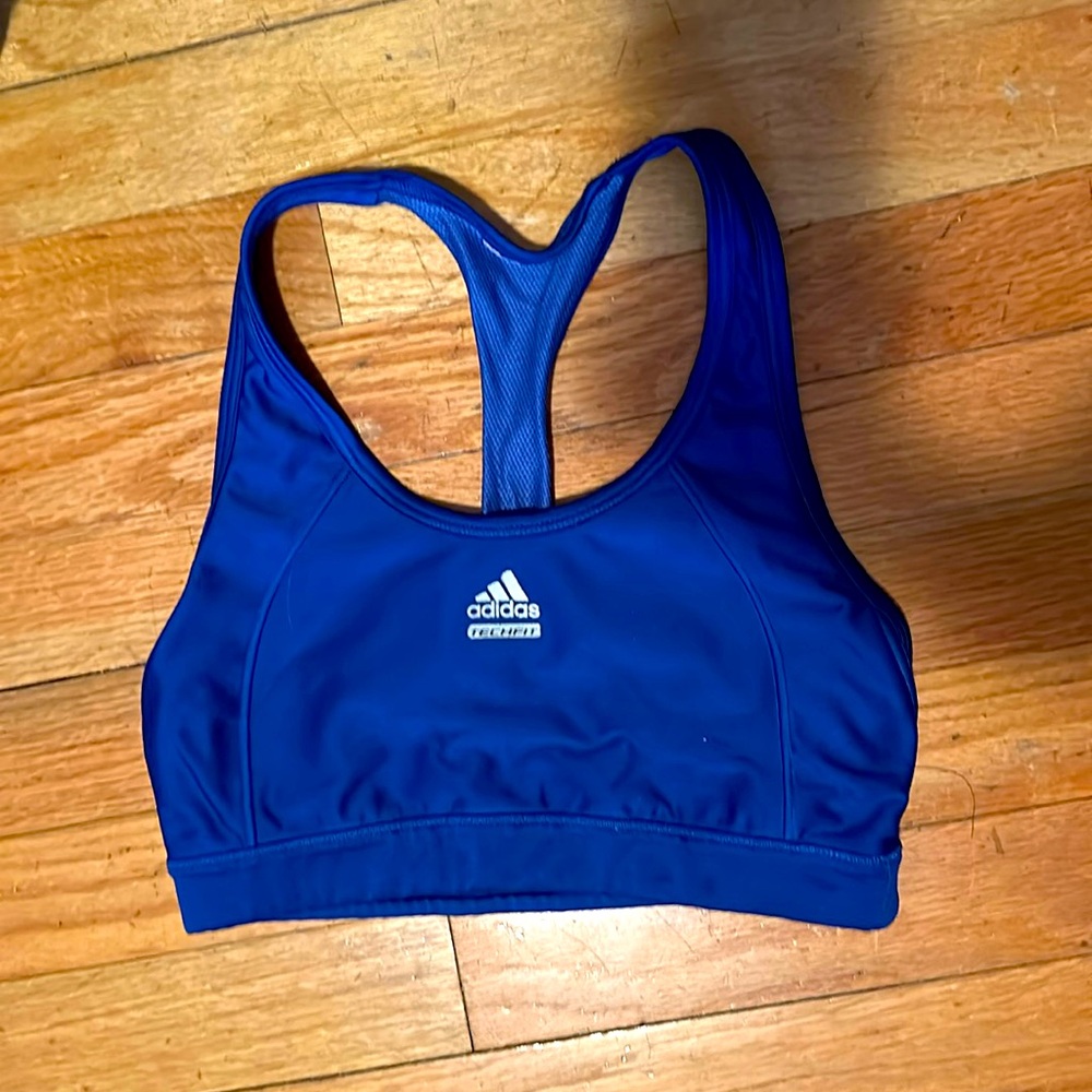 Blue Adidas techfit sports bra